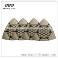 6 holes triangle dry polishing pad for marble and granite